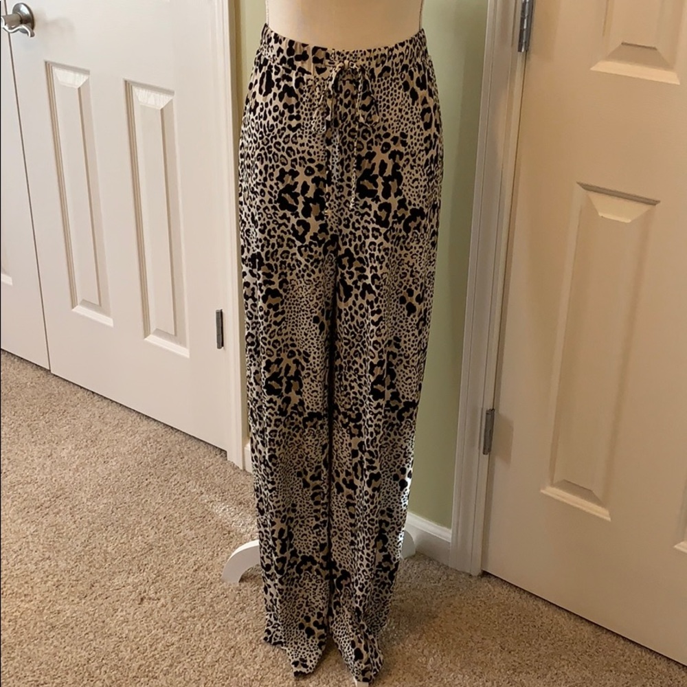 Cheetah Slouchy Dress Pants with Pockets Size XL